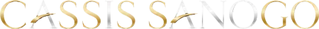 Logo officiel Cassis Sanogo en lettres dorées et blanches